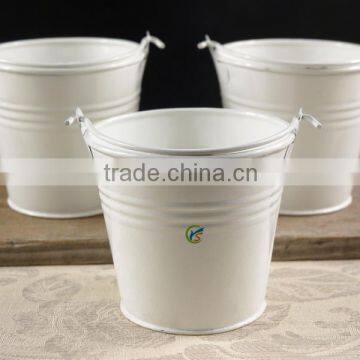 Cream color Galvanized garden small metal water bucket