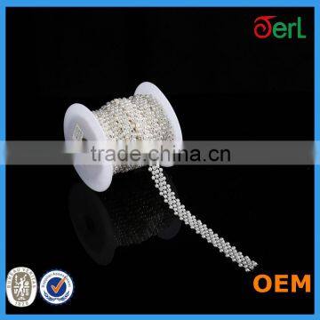 wholesale ivory color flat back plastic pearl chain trimming