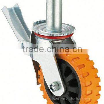 Orange PU Plastic Core Haevy Duty height adjustable caster