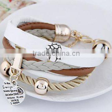 Leather bracelets peach heart pendant fashion bracelets