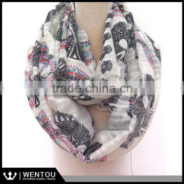 Multi-Colors Sugar Skull Print Infinity Loop Scarf