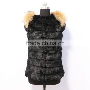 new arrival winter genuine rabbit fur vest for women