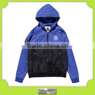 custom-made black and blue men 100 nylon jacket