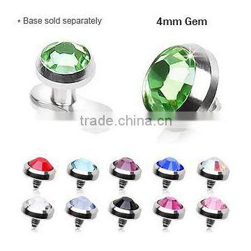 4mm Flat Dermal Top With Gem