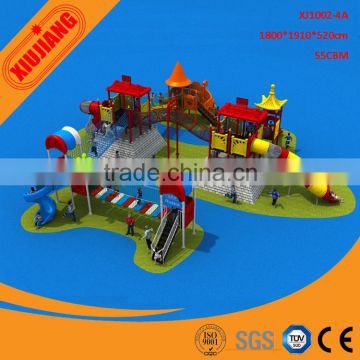 Long used amusement water park slides for outdoor playground