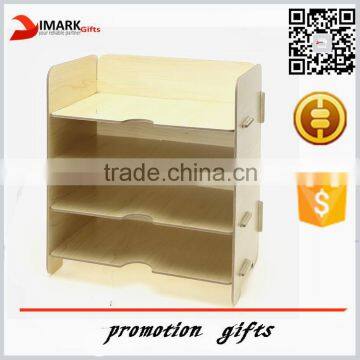 Muliti color wood modern desk file organizer