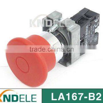 40mm waterproof red mushroom push on push off switch ,grade A ,silver contact LA167-B2-BT,B2-BX