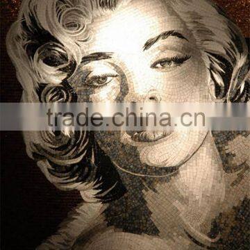 PP-GM02 Portrait Glass Wall Pattern Mural for Wall Sexy Lady Wall Decorate Mural photo-2