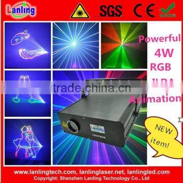 4W RGB 25kpss ILDA Animation laser light logo projector