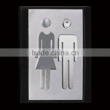 Hotel acrylic female&male toilet door sign with customied logo