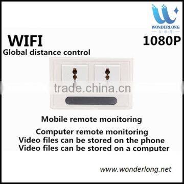 Real Power Socket Wifi Camera ,H.264 -1080P remote wireless hd camera light switch Socket hidden camera