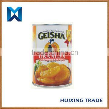 High quality canned mandarin orange in light syrup