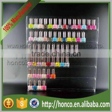 6 Tiers Wall Hanging Nail Polish Cosmetics Use Acrylic Display Rack,Clear Colour