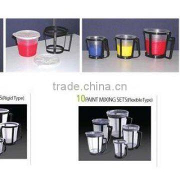 PP material plastic rigid paint mixing cup with holder