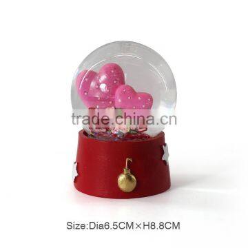 Double Heart Shape Personalized Snow Globe photo-3