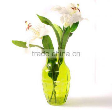 Green elegant murano glass vase large glass vase clear glass vase