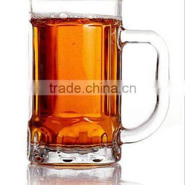 Haonai Promotional glass beer mugs with handle and custom logo