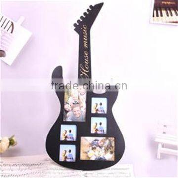 custom handmade guitar shaped wood collage photo frame wholesale