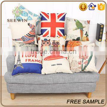 Linen Fabirc Printed Beautiful Cotton Pillow Cover photo-3
