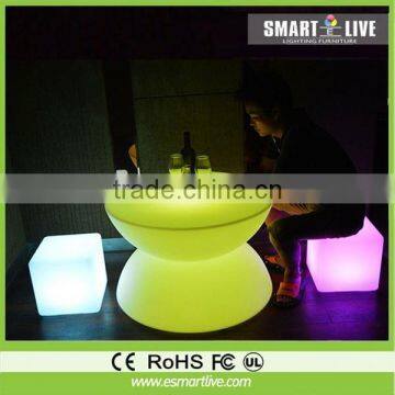 LED plastic RGB light up magic modern apple chairs Colorful Bar Stool