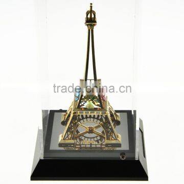 Luxury Gold Plated Crystal Eiffel Tower Stand for Office Decoration With Crystals From Swarovski photo-3