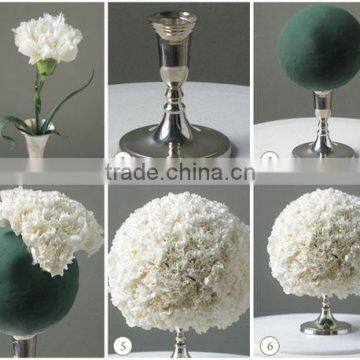 3.15 inch to 19.7 inch spherical wet floral foam ball for fresh flower decoration