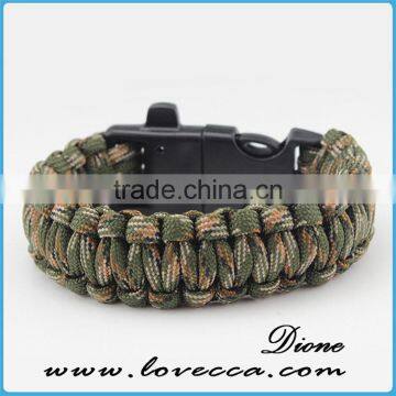 Best Paracord Survival Bracelet Outdoor Camping 4 in 1 Flint Fire Starter Whistle photo-2