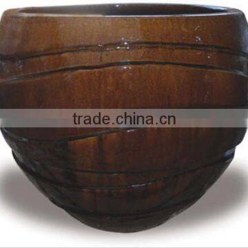 Round Glazed indoor outdoor pots,