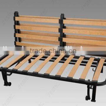 Hot sell metal folding sofa bed frame with wooden flat slats