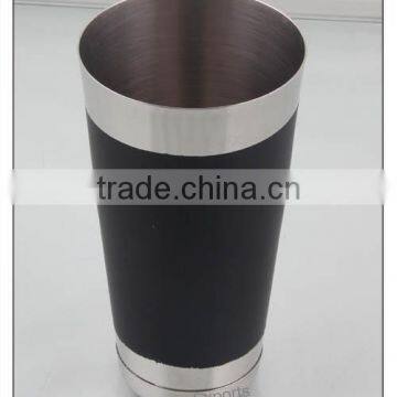 Stainless Steel Boston Glass with black color in middle