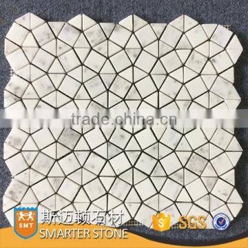 White marble mosaics flower pattern mosaic tile for wall