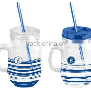 glass straw mug