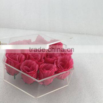 Factory Custom Hexagon Shape Acrylic Plexiglass Flower Box photo-3