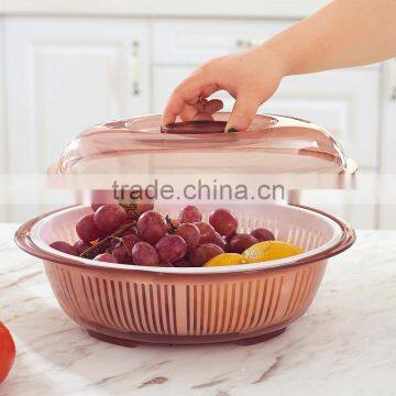 Hot Selling Plastic Double Layer Vegetable Fruit Plastic Colanders