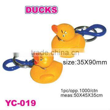 Fashional duck shape PVC key chain