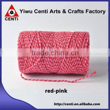 Factory sale red and pink double coloured original cotton bakers twine for valentines