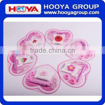 ST32049 Heart Shaped Notebook with Hair Clip Hair Band The Most Popular Among Students Notebook with Elastic Strap