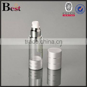 China Hot Products Wholesale Cost Price Silver UV Pump Clear Body Airless Plastic Bottle Cosmetic Lotion Serum photo-3