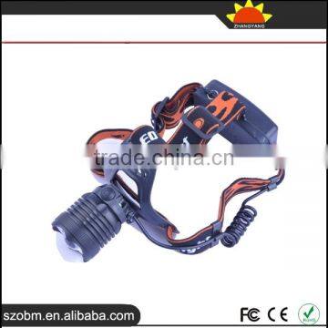 Waterproof Aluminum Alloy ABS 1600 Lumens 1 Led T6 Rechargeable Hunting Headlamp Light photo-2