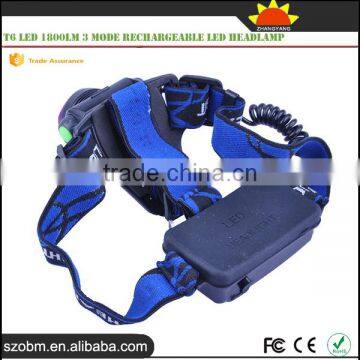 Comfortabel Wear Outdoor Headlight XM-L T6 Led 1800Lm 3 Mode High Power Led Headlamp photo-4