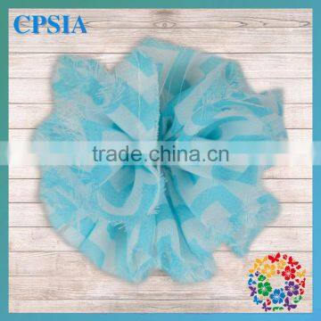 2014 Boutique Aqua Blue White Toddler Infant Chiffon Decoration Flower with Lovely Design Handmade Hair Accessories