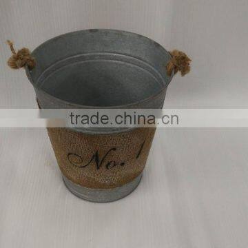 Metal Zinc Artifical Cheap Handmade Metal Flower Pot Wholesale Market Mall WZ15018-24