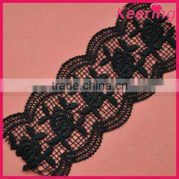 Latest fashion black french lace WLC-346