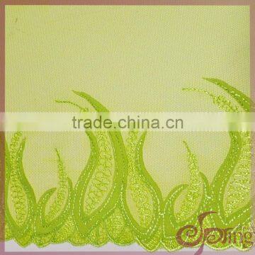 Embroidery design applique mesh fabric, polyester fabric lace trimming for bra,dress