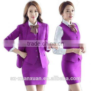 Custom Fashion Women Unifiorm Suit 3 Pieces for Hotel/ Office/ Long Sleeve Uniform photo-4
