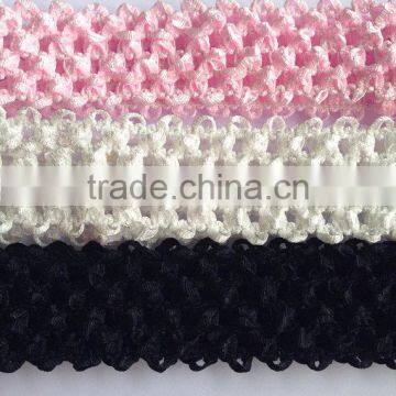 New arrival High Quality 1.5" Wide elastic handmade plain crochet headband for baby tutu tops girl accessories hairband
