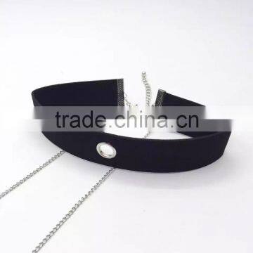 Simple Brand Leather Choker With Locket Pendant Long Chain Necklace photo-3