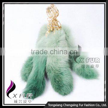 CX-R-39 Dip Dyed Keychain Fancy Rabbit Fur Keyring