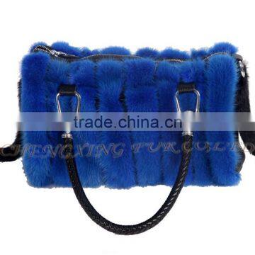CX-H-57B New Fashion Women Hand Bags Printed Mink Fur Satchel