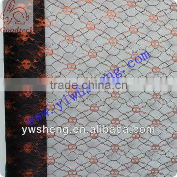 Wholesale 100% nylon or polyester tulle mesh fabric with orange ghost